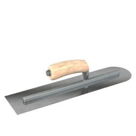 Steel City Trowels By Bon Finish Trowel, Square/Round End, Carbon Steel, 20 X 4, Wood 66-263